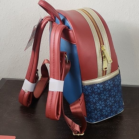 Disney Ms Marvel Loungefly Backpack Blue Red NWT main image 4